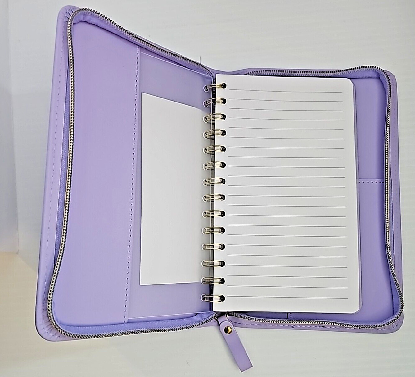 Padded Zipper Journal/Notebook Faux Leather 8”x5” Double Rings Secure Paper