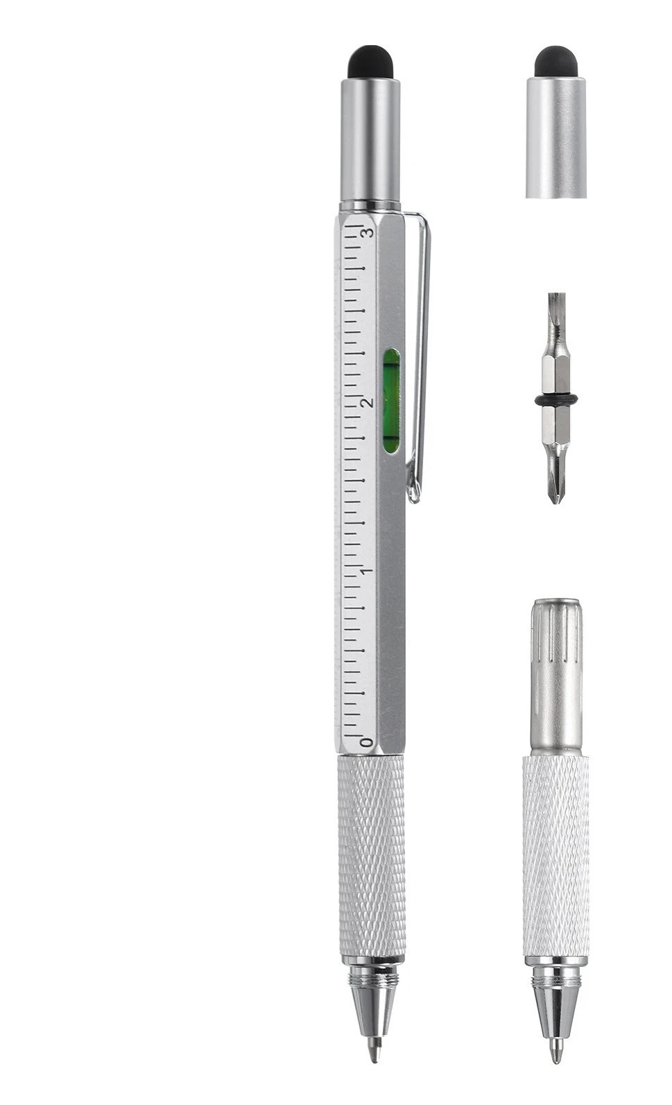 2 Pack- 6 in 1 Metal Multitool Samsung- mini screwdriver Pen Ruler Stylus Level