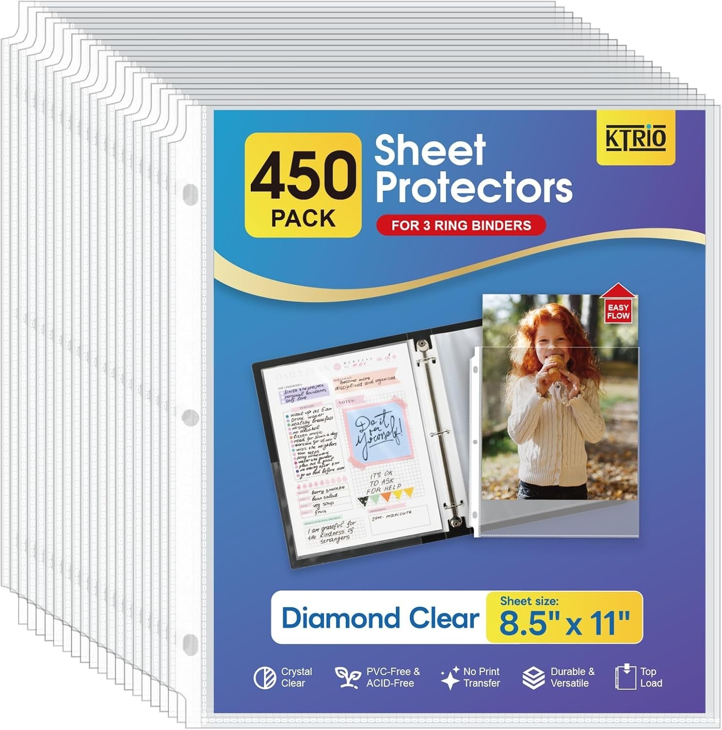 Multi-Purpose 8.5 x 11 Clear Document Protectors – 450 Pack for Home & Office