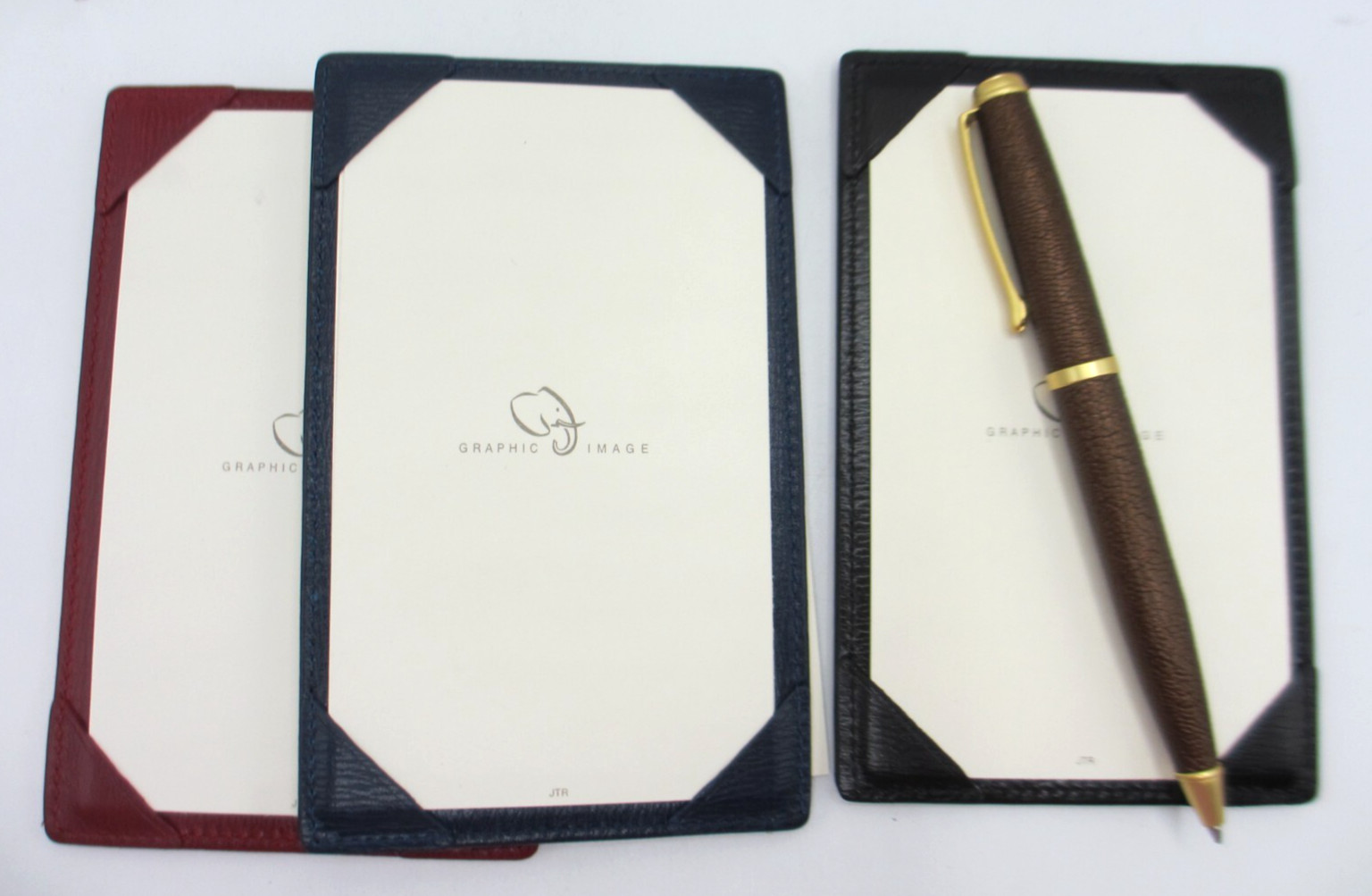 Jotter Leather 3×5″ Personal Pocket Refillable 24 Cards Graphic Image BLACK