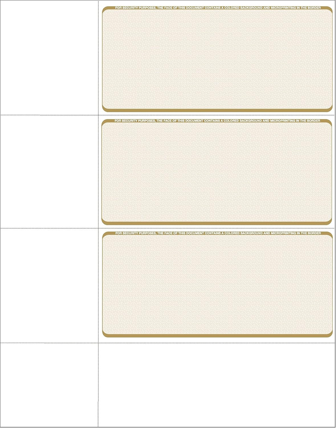 Computer Check Paper – Blank Personal Wallet Checks 3 on a Page – Compatible wit