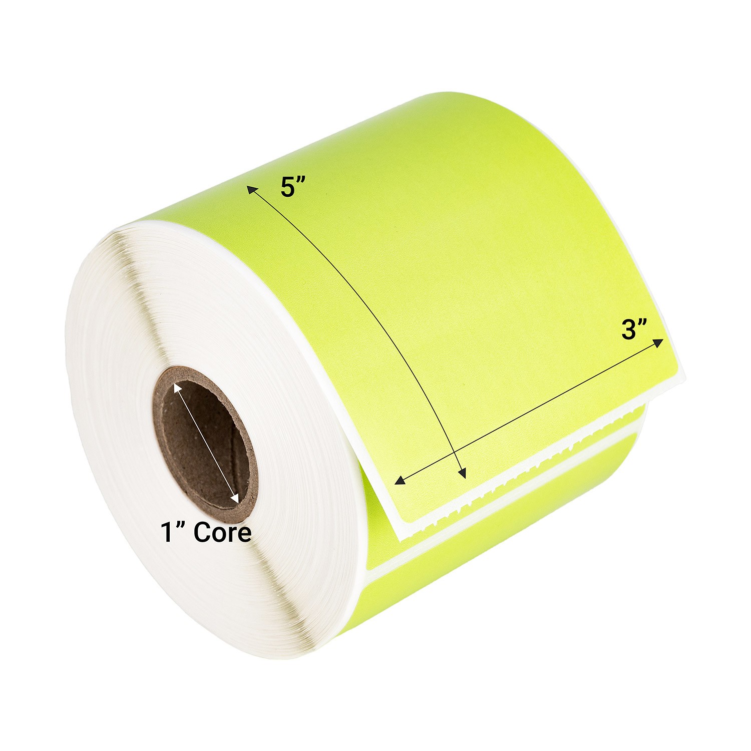 HOUSELABELS 3″x5″ Direct Thermal GREEN Labels, 1″ Core – 20 Rolls