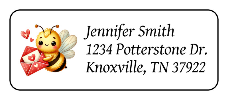 30 Valentines day return address labels personalized bee