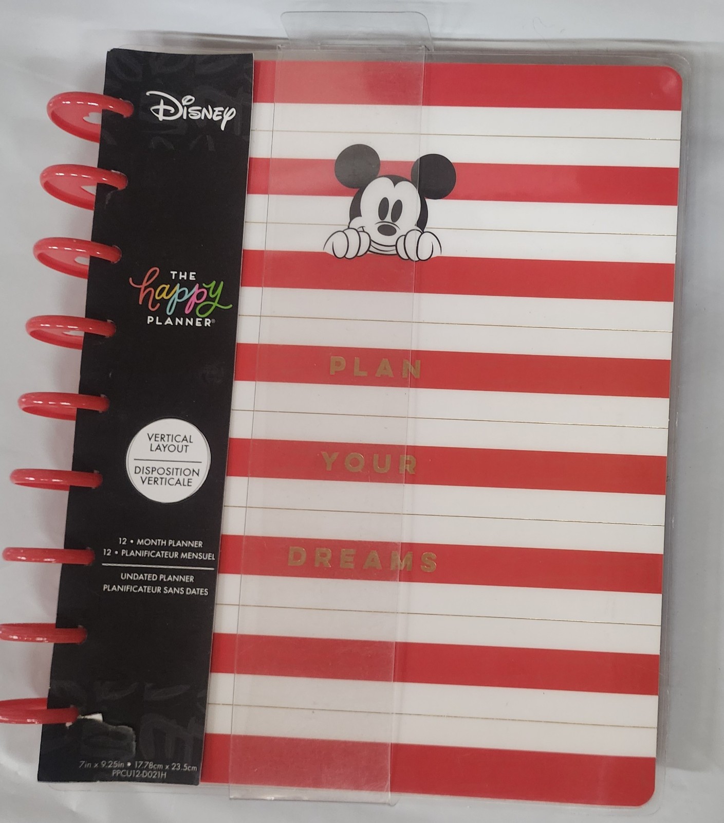 UNDATED Happy Planner MICKEY MOUSE WONDERFUL Classic Vertical 12 Mo. DREAMS NEW!