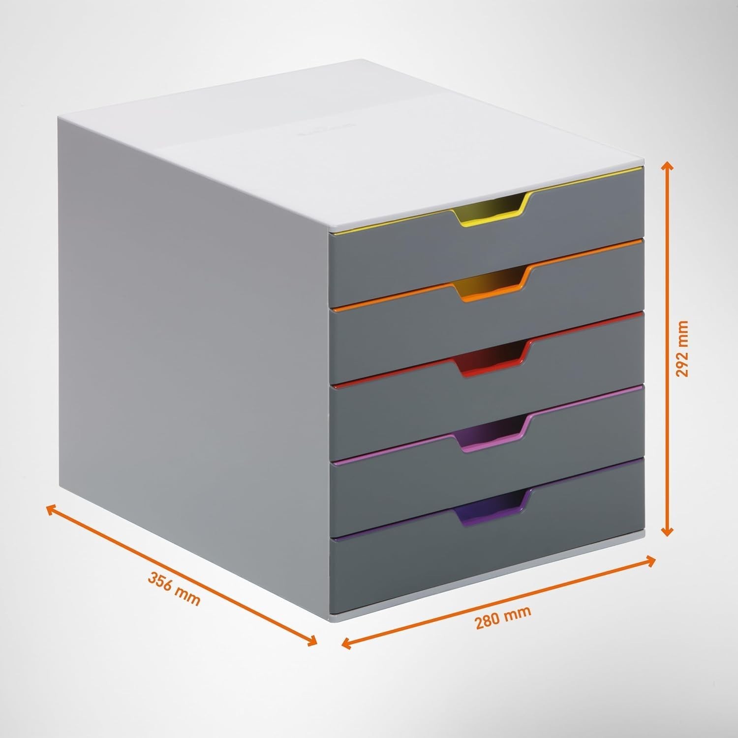 DURABLE Desktop Drawer Organizer (VARICOLOR 5 Compartments with Removable Lab…