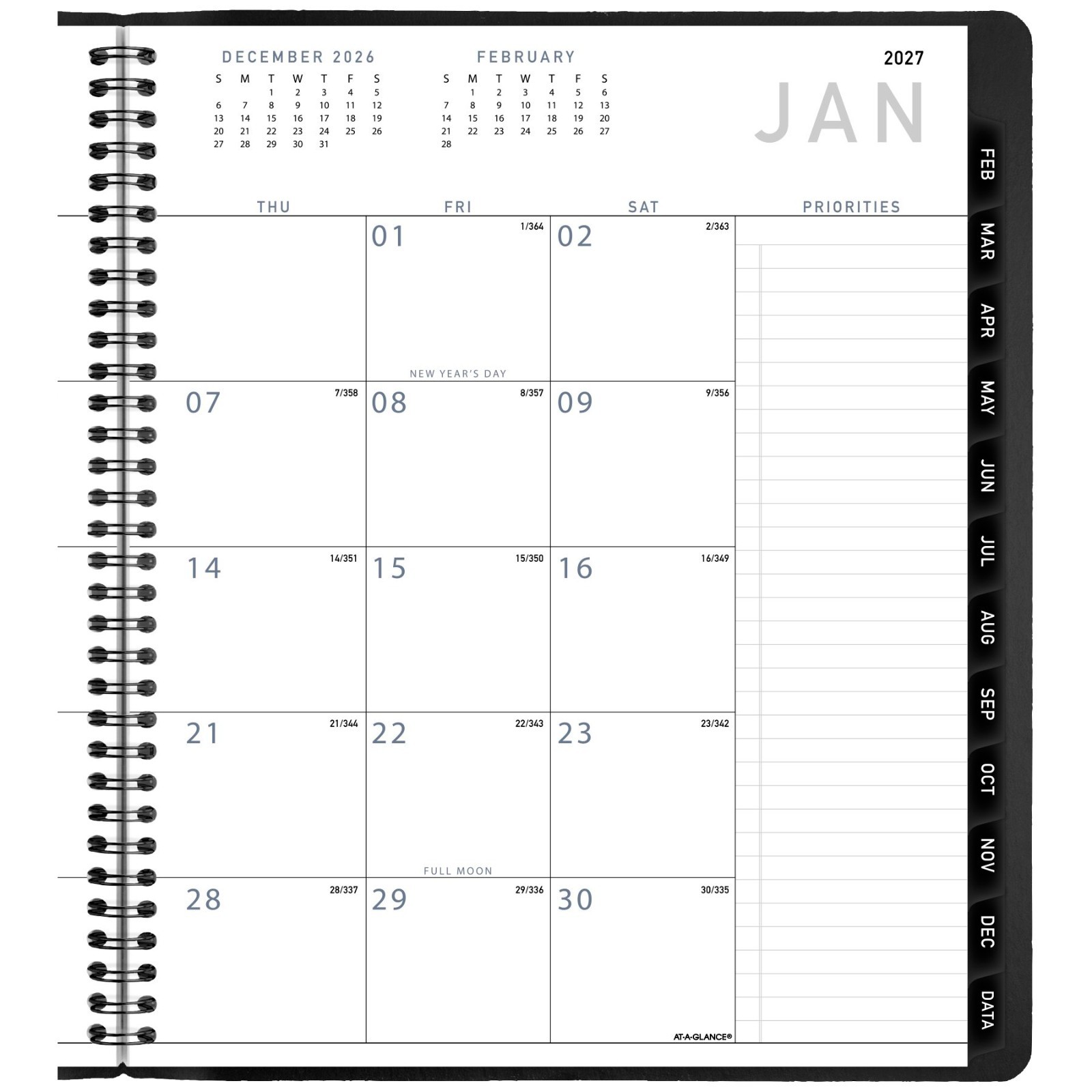 2026 At-A-Glance 70-260X-05 Monthly Planner, 9 x 11″, Black Cover