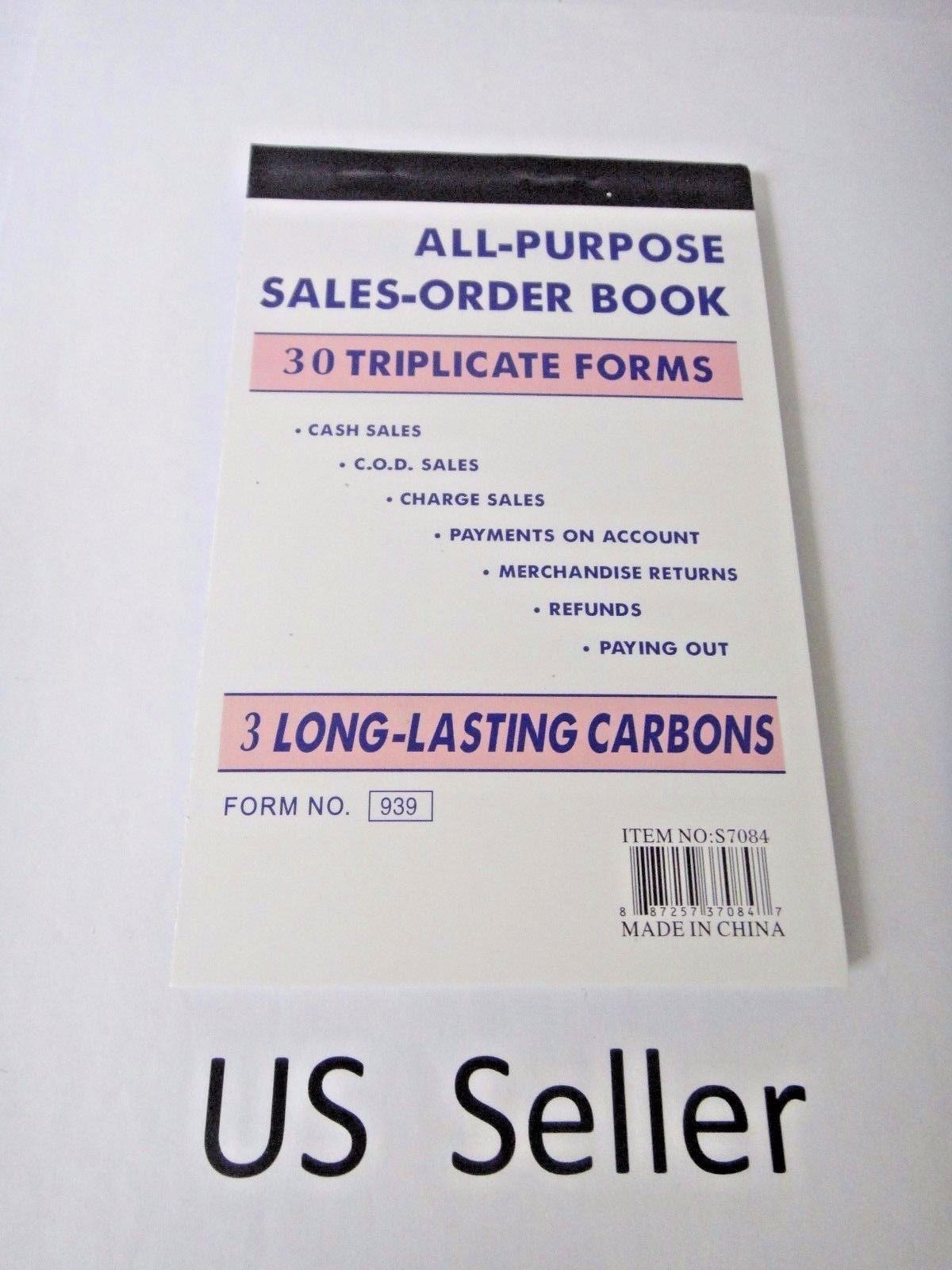 3 Part Sales Order Books Receipt Triplicate forms 30 sets Invoice US Seller