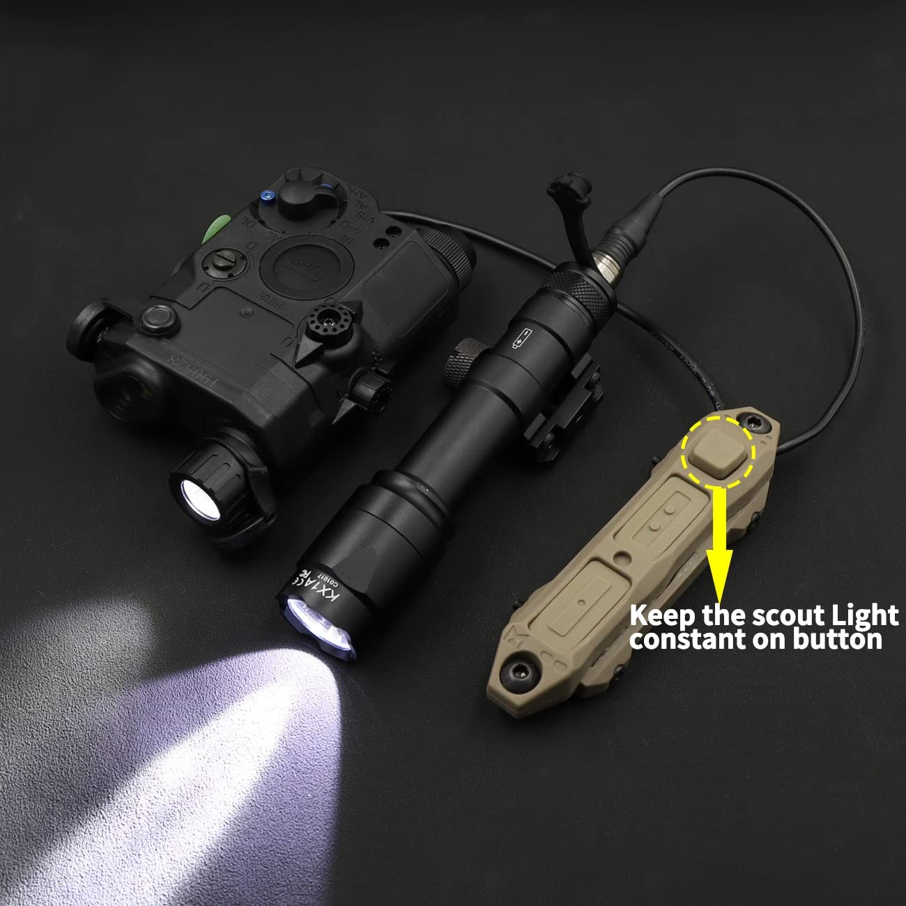 Dual Remote Pressure Switch Assembly for M Series Scout Light Black-3.5 Plug