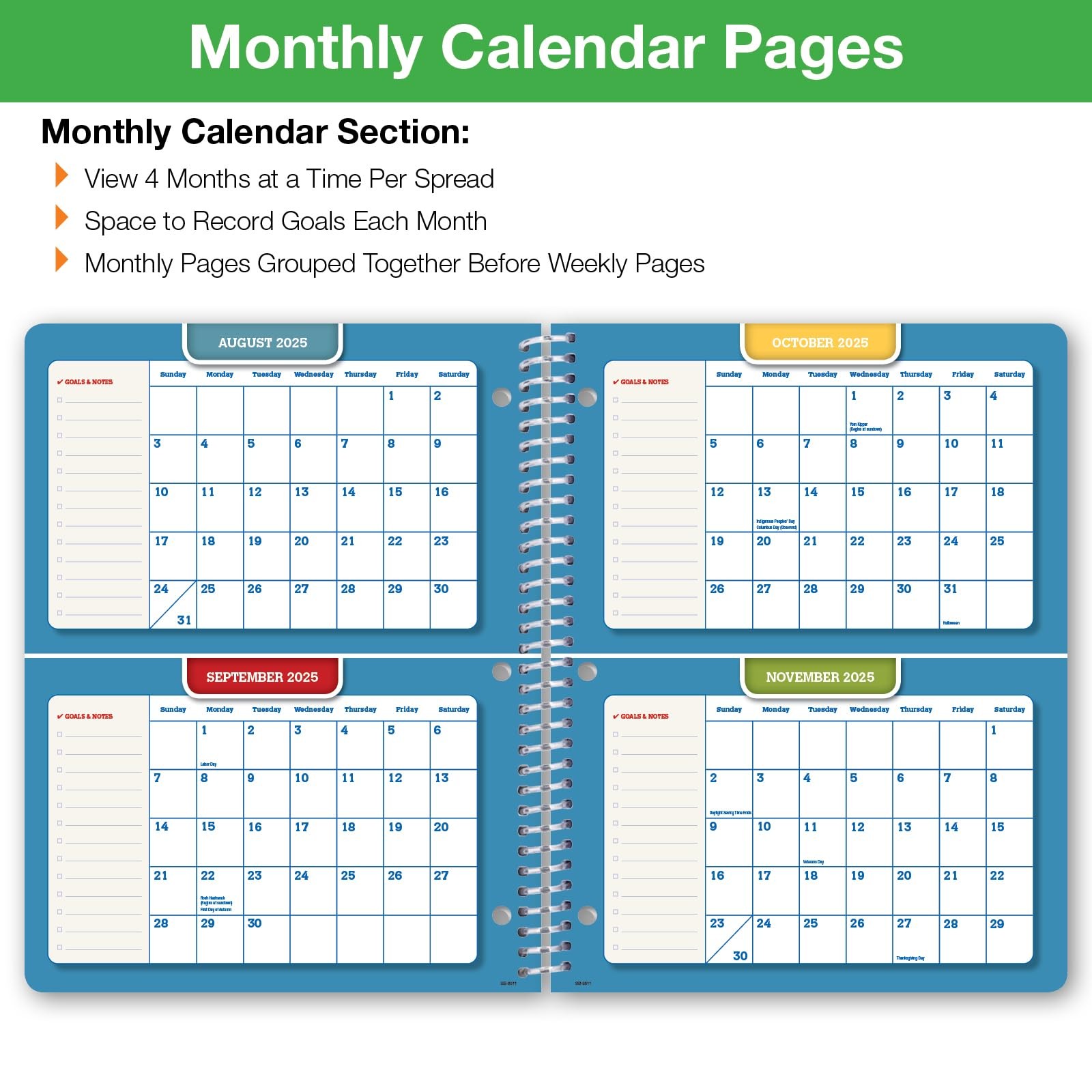 Global Datebooks 2025-2026 Student Planner Middle/High School 8.5×11