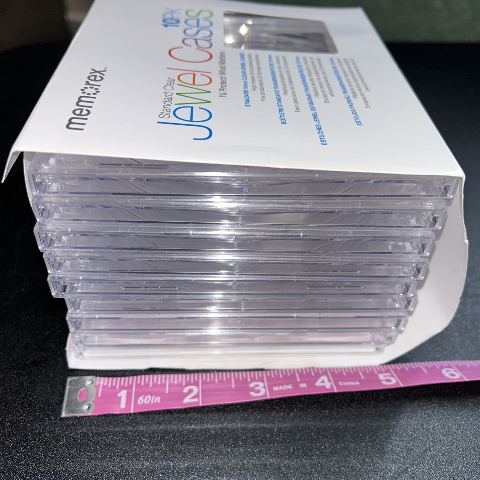 Memorex 10 Pack Standard Clear Jewel Cases *only 9 in package** NEW 10mm