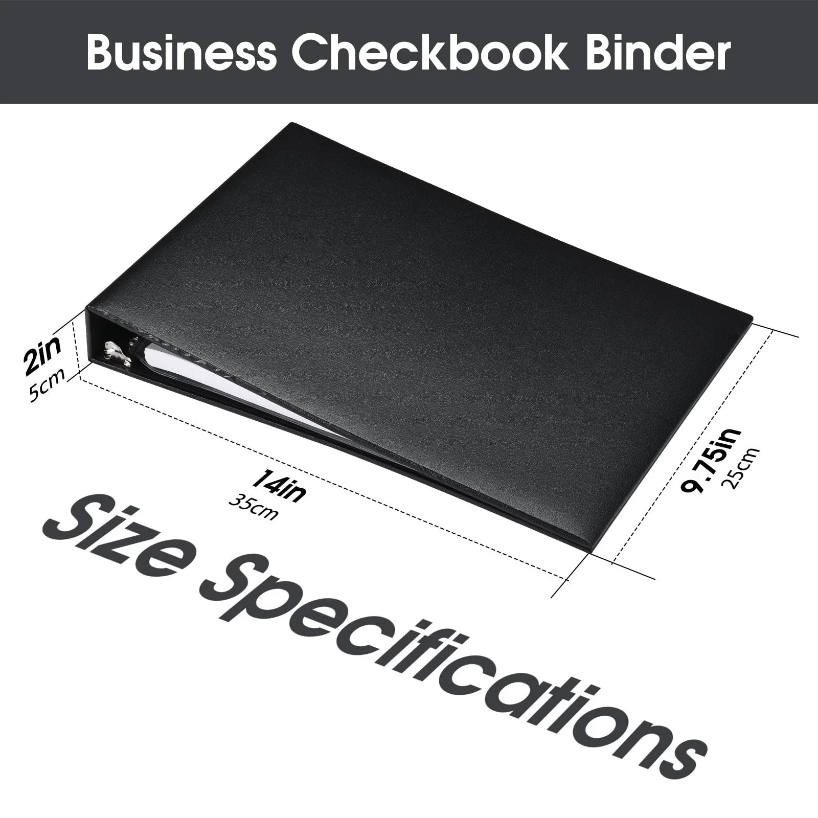 7 Ring Check Binder, 3-On-A-Page Business Checkbook Holder, 500 Checks Capacity
