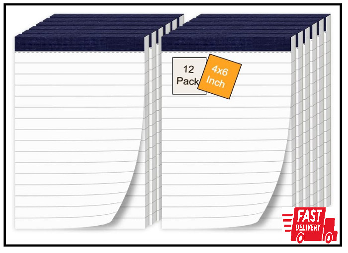 12 Pack Note Pads 4X6 Inch Small Lined Writing Memo Pads Refills Easy Tear No Ri
