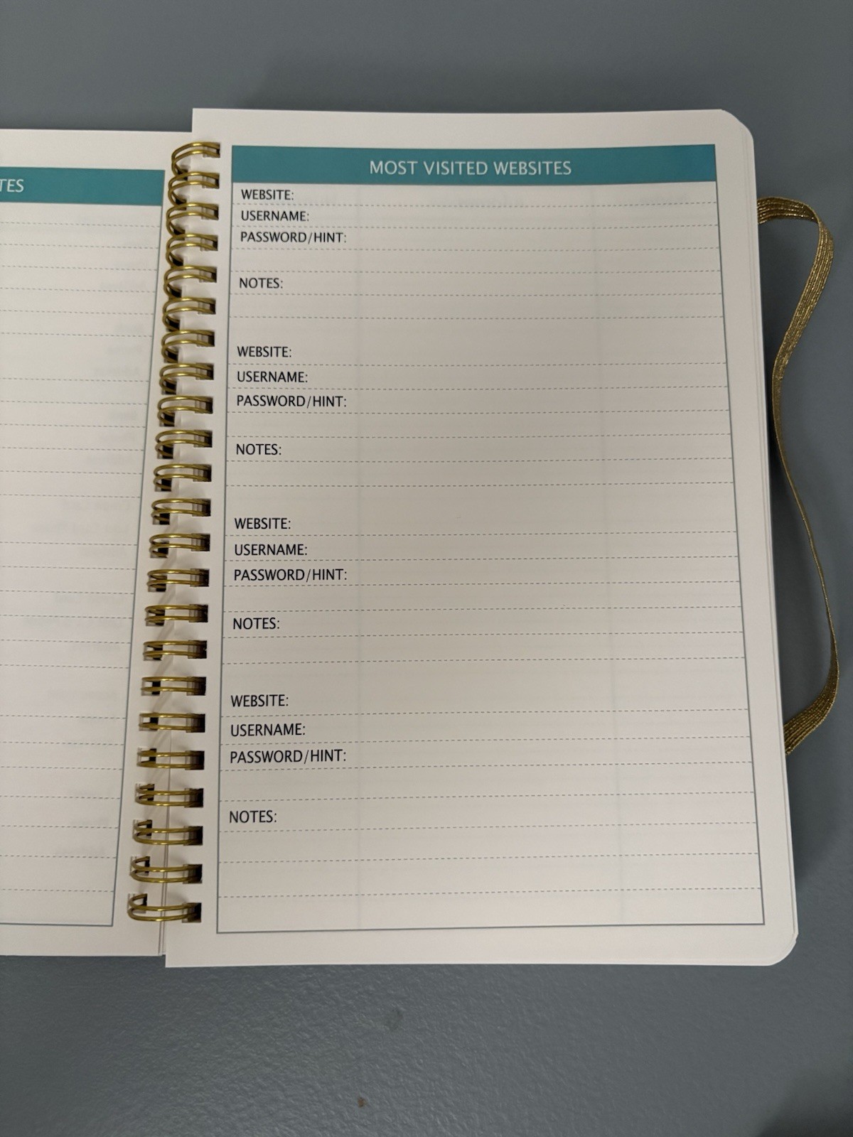 Planner Book 2025-2027 blue gold white floral weekly planner calendar with pen