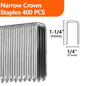 2000-Count 18 Gauge 1/4 Inch Narrow Crown Staples (1/2″+3/4″+1″+1-1/4″+1-1/2″),