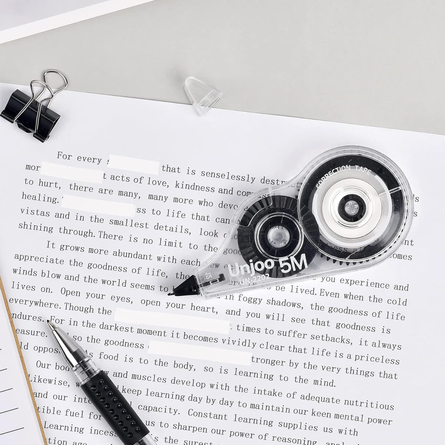 White Correction Tape, Easy To Use Applicator for Instant Corrections Wrong Writ