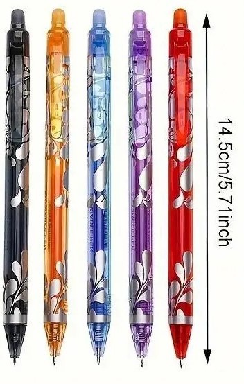 Erasable Gel Pens – Retractable (click) – 6 colors