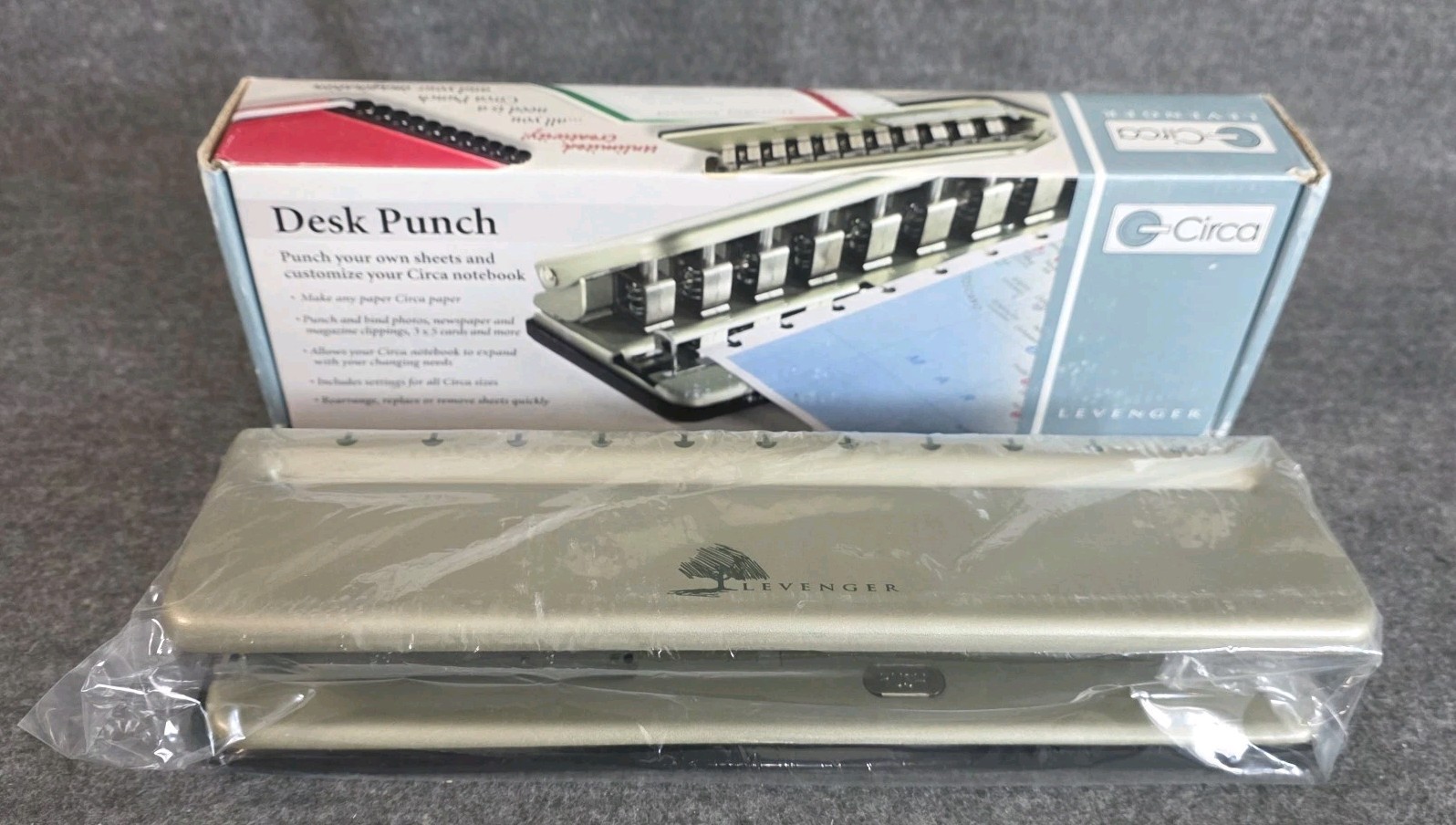 NEW Levenger Circa Universal 11 Hole Desk Paper Punch ADS8095