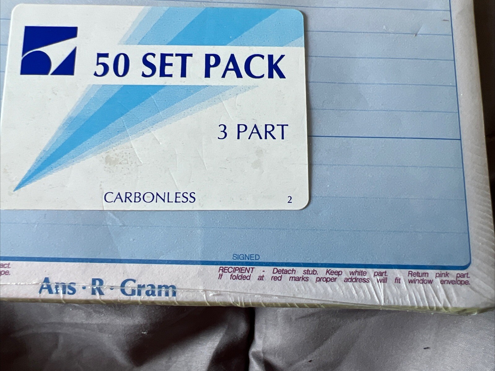 ANS-R-Gram 3-Part Carbonless 8.5″L x 7.4″W 50 Forms Factory Sealed Unused