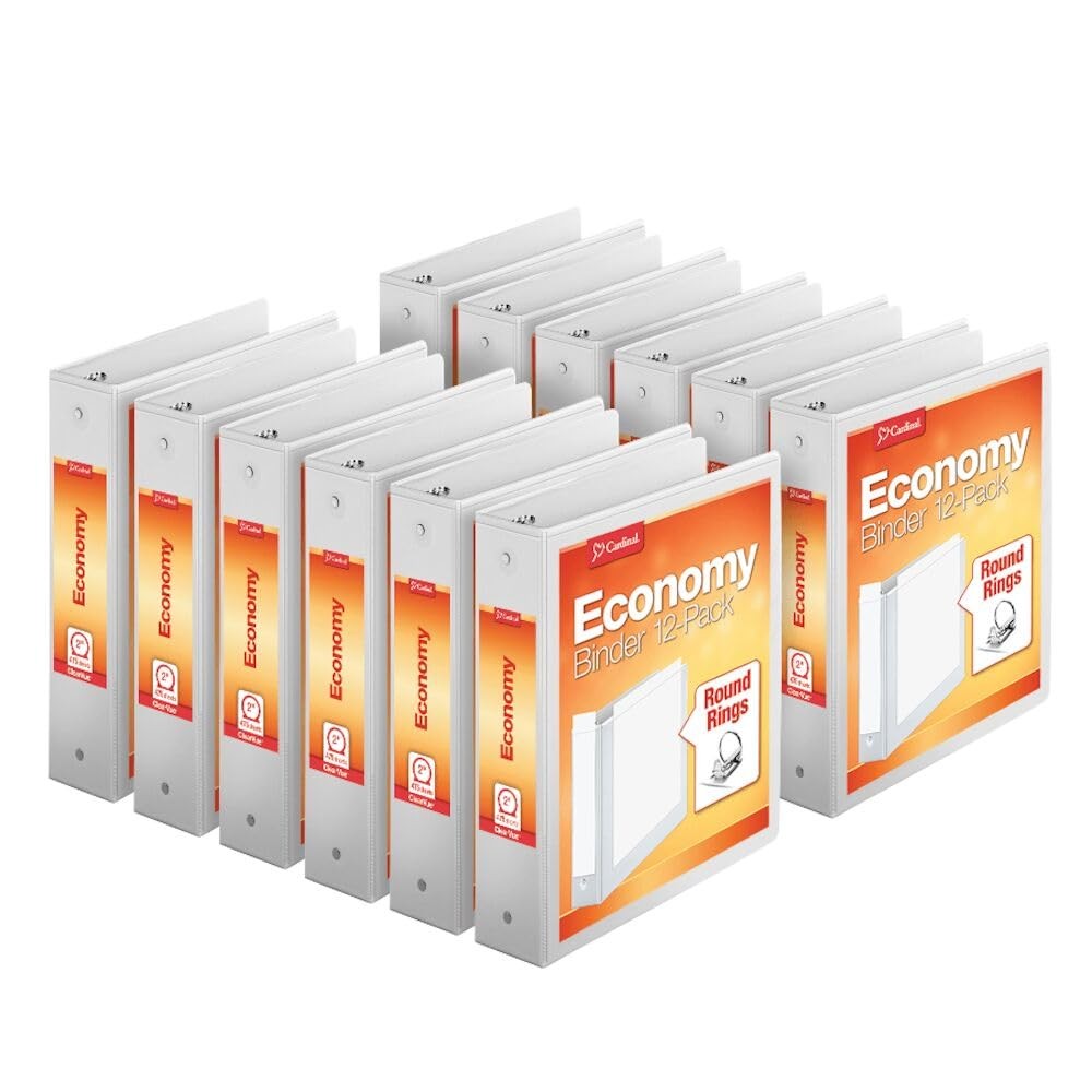 Economy 3-Ring Binders, 2″, Round Rings, Holds 475 Sheets, ClearVue Presentat…