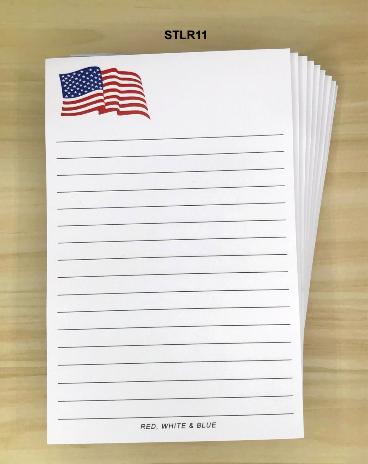 5 1/2″ x 8 1/2″ Note Pads – Ruled ” American Flag” 10 Pads of 50