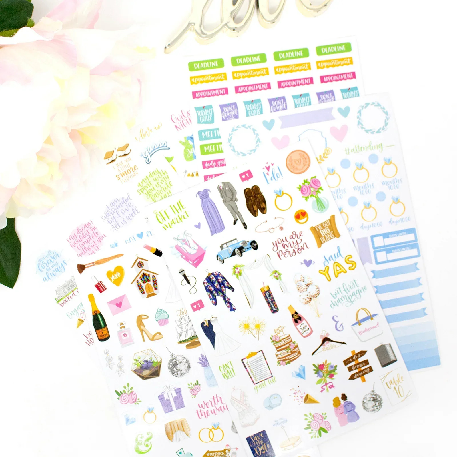 bloom daily planners Planner Sticker Pack, Wedding Planning