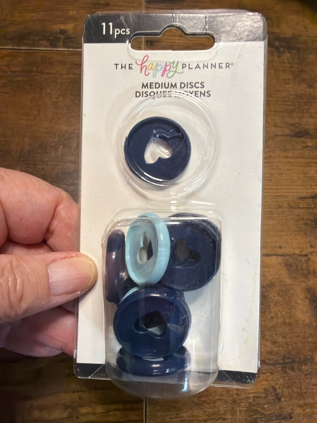 Happy Planner Disc Set 11 Disc -Navy & Lt Blue Heart Cutout – New
