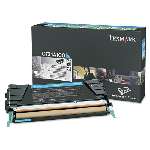 Lexmark X748H1CG Return Program 10,000 Page-Yield High-Yield Toner – Cyan New