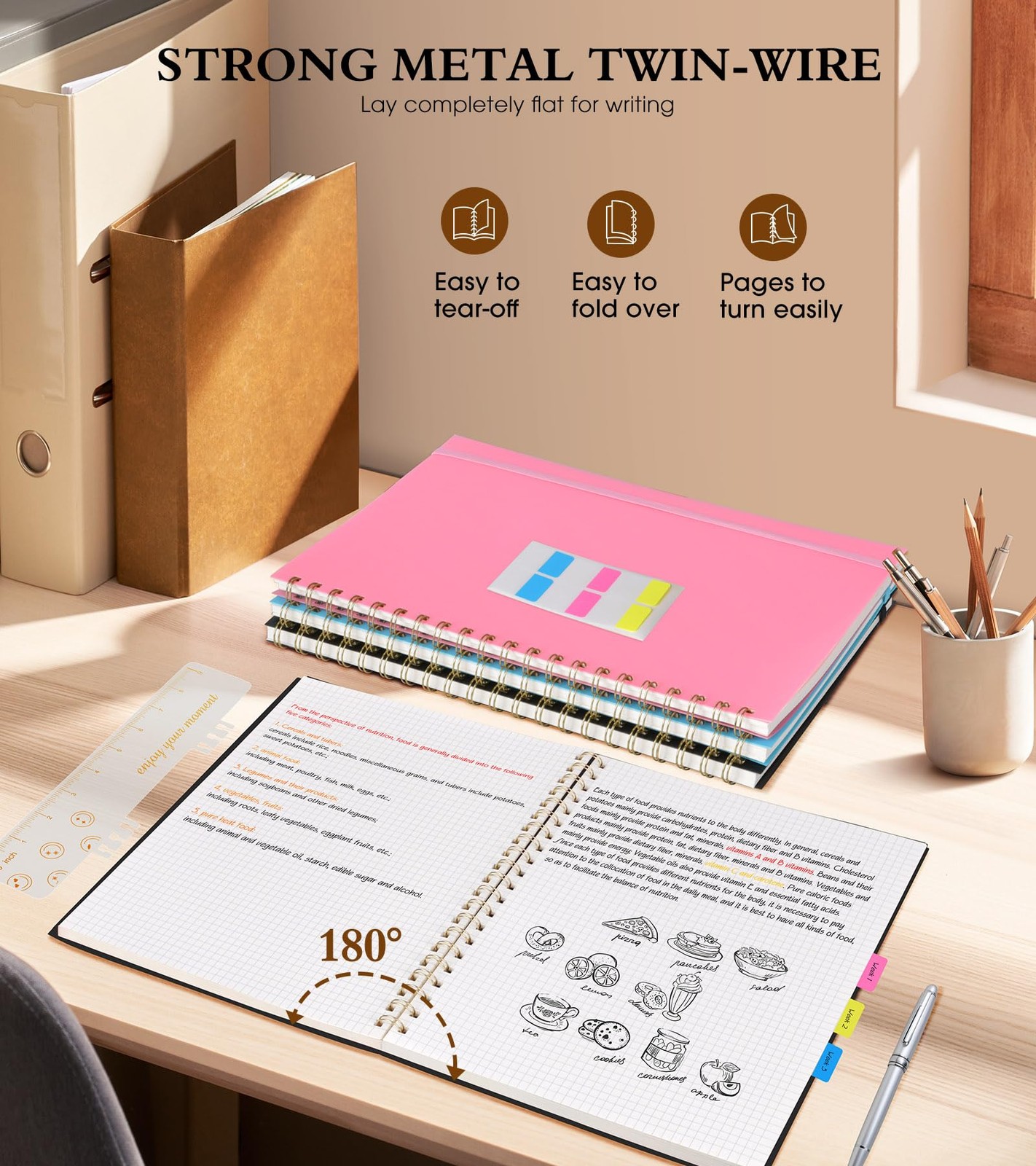 Graph Notebook, Spiral Notebook Journal 8.5” x 11”, A4 Large Grid Notebooks f…
