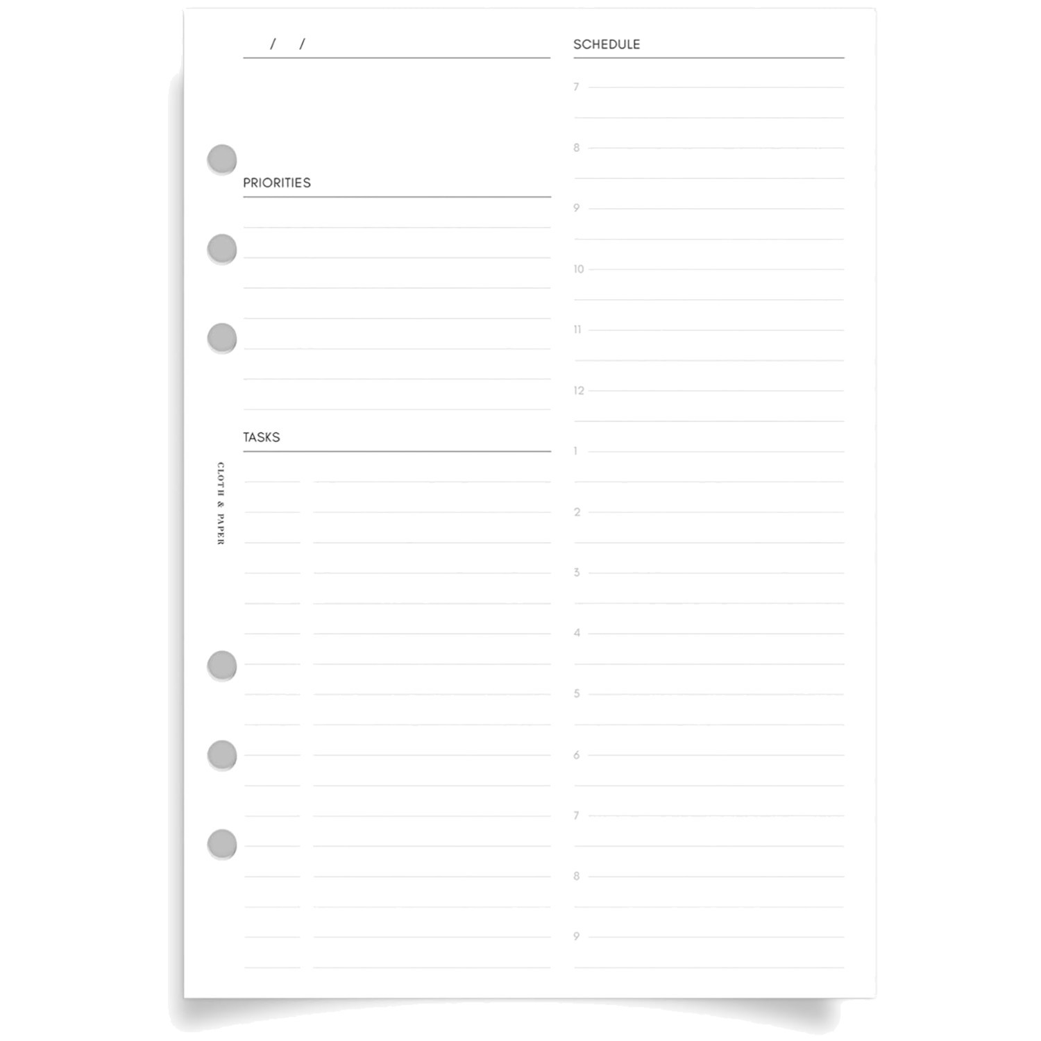 Minimalist Daily Planner Refill – 45 Double-Sided Pages