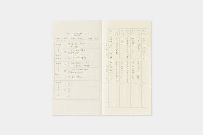 Traveler’s Notebook Refills Mizushima Adult One-Line Three-Year Diary Refill