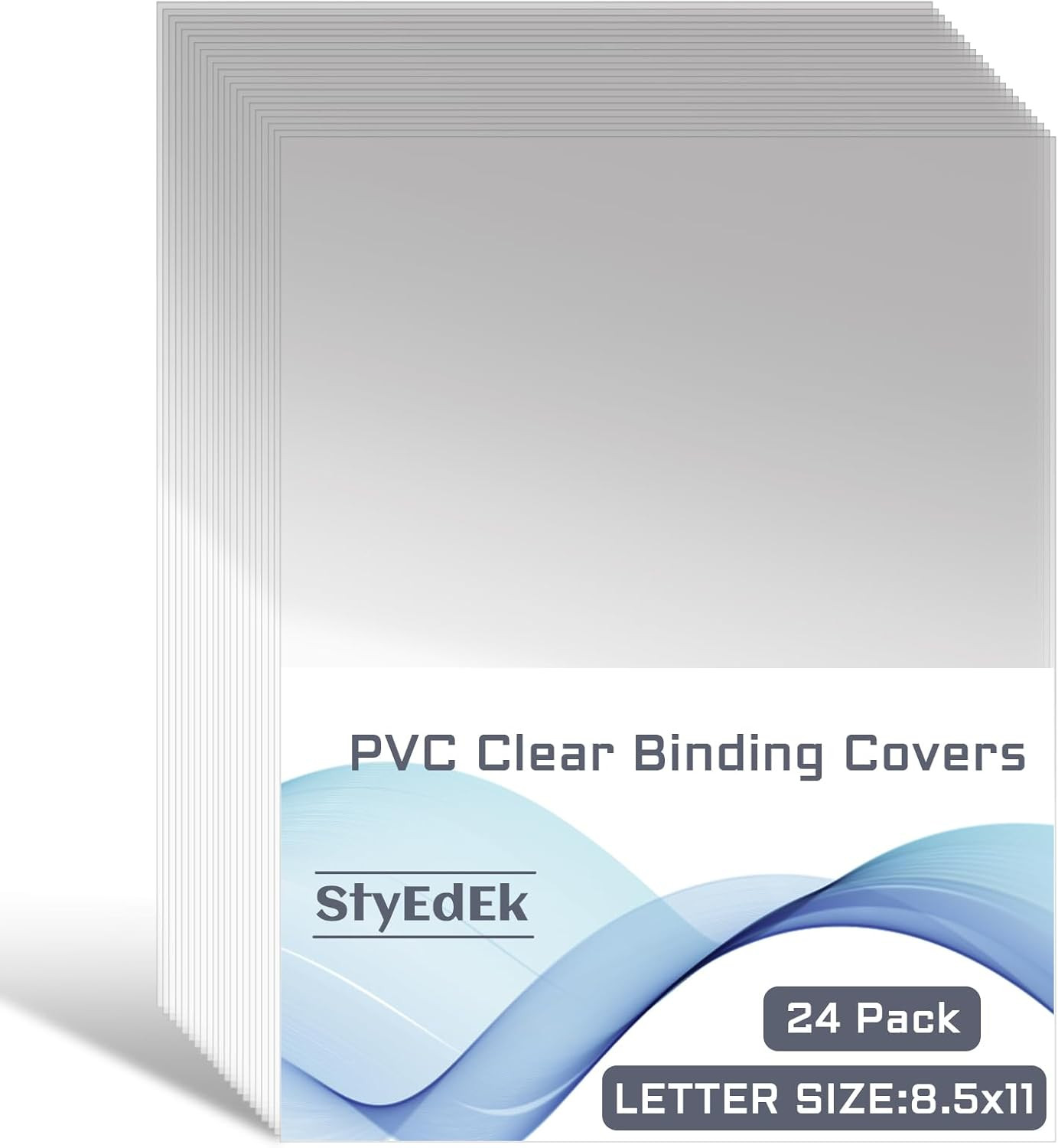 24 Pack 8.5 X 11 Inches PVC Clear Binding Covers, 8 Mil Report Cover Sheets | Le