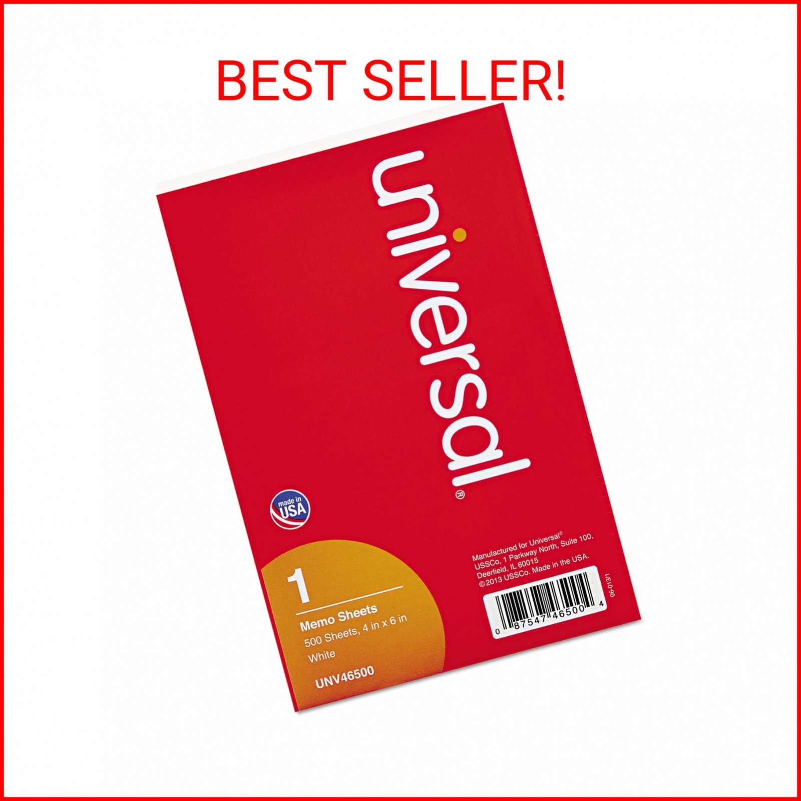 Universal P7-46500 4 in. x 6 in. Loose Memo Sheets – Unruled, White (500/Pack)