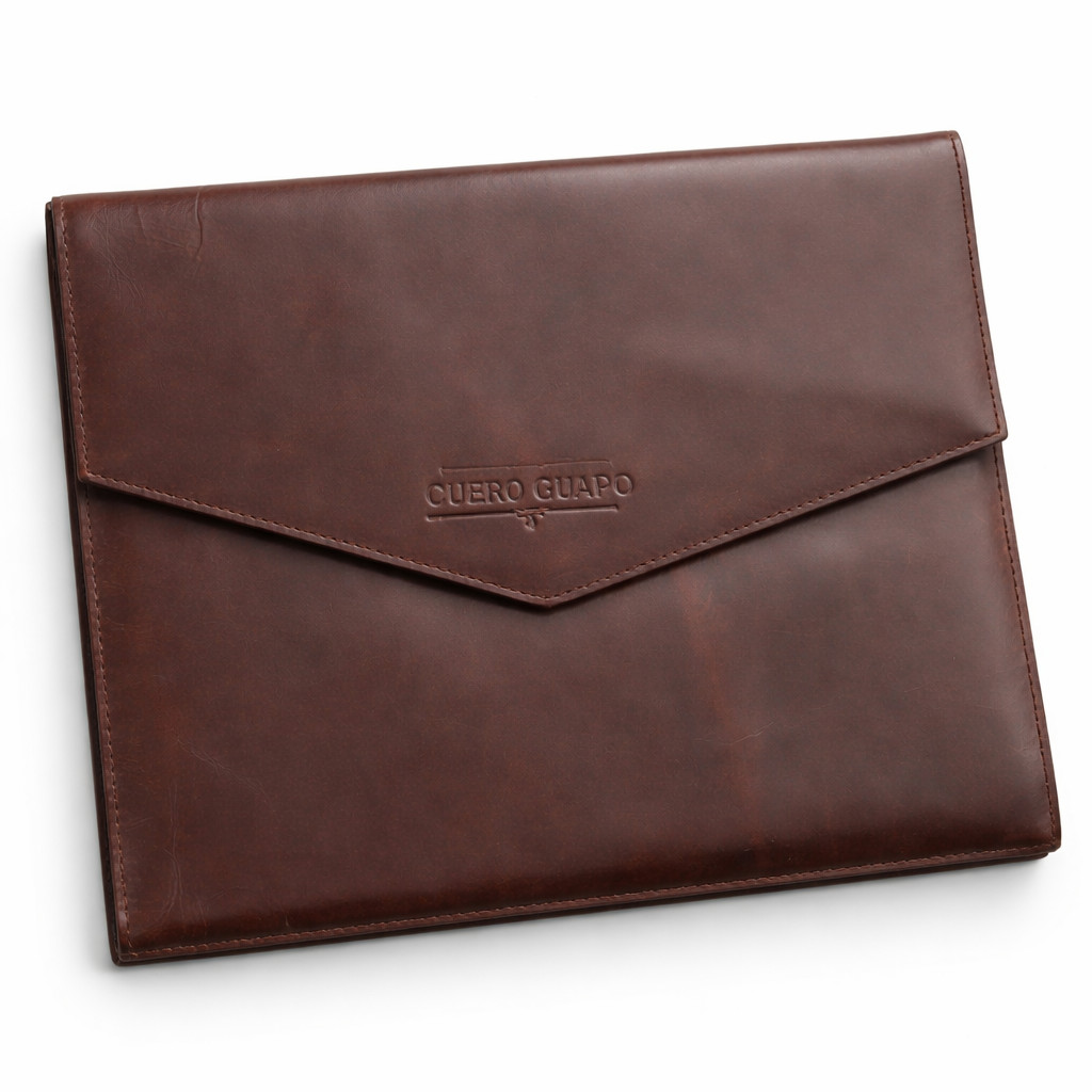 Cuero Guapo Handcrafted Brown Leather Portfolio Organizer Executive Document Cas