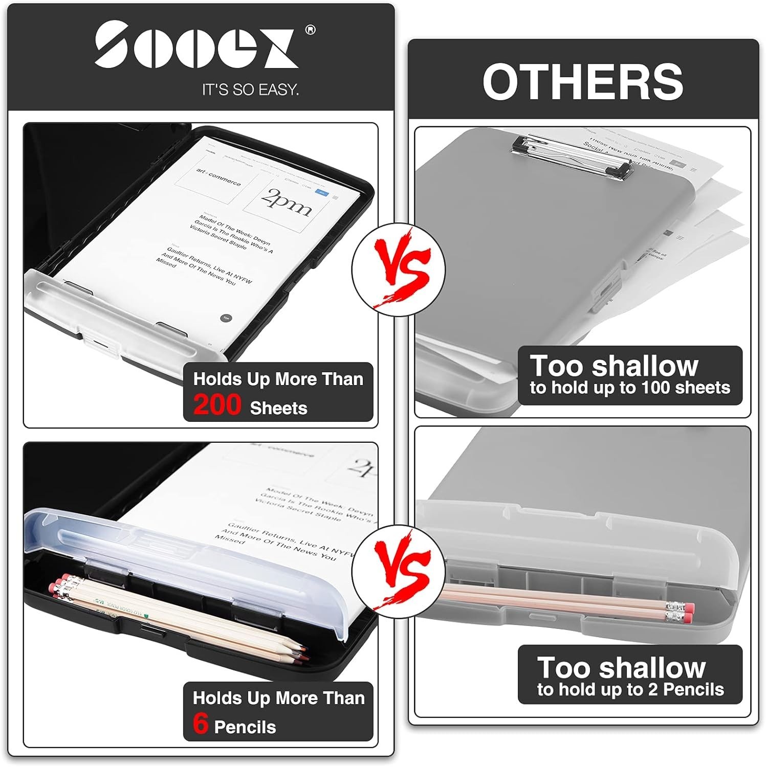 Clipboard with Storage Heavy Duty Clip Boards 8.5X11 with 2 Storage Case