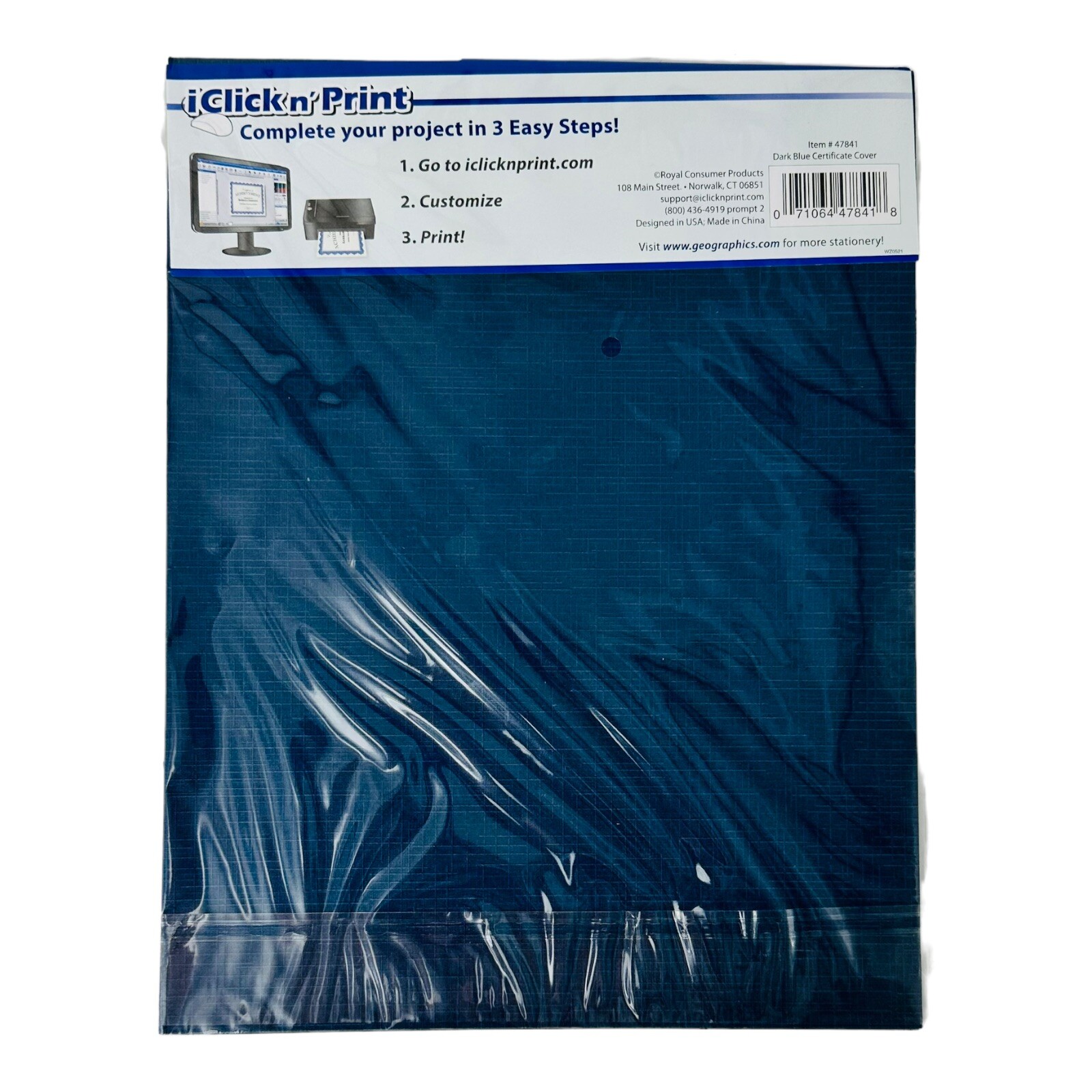 5 Pack Blue Certificate Covers w/ Gold Foil, Diploma Holder for 8.5×11 Paper