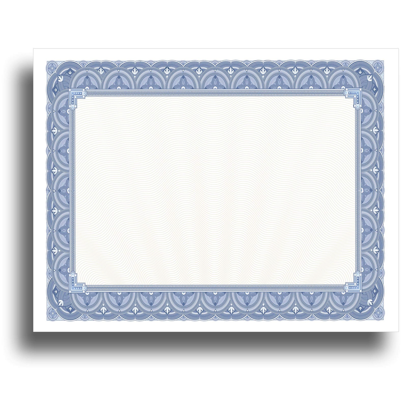 Blue Border Certificate Paper 8.5″ x 11″ 65lb Cover (176gsm) – 100 Sheets