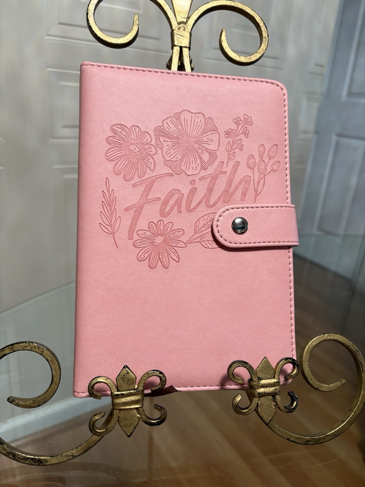Fine Life Padded Leatherette Cover Journal Magnetic Peach Lined Diary