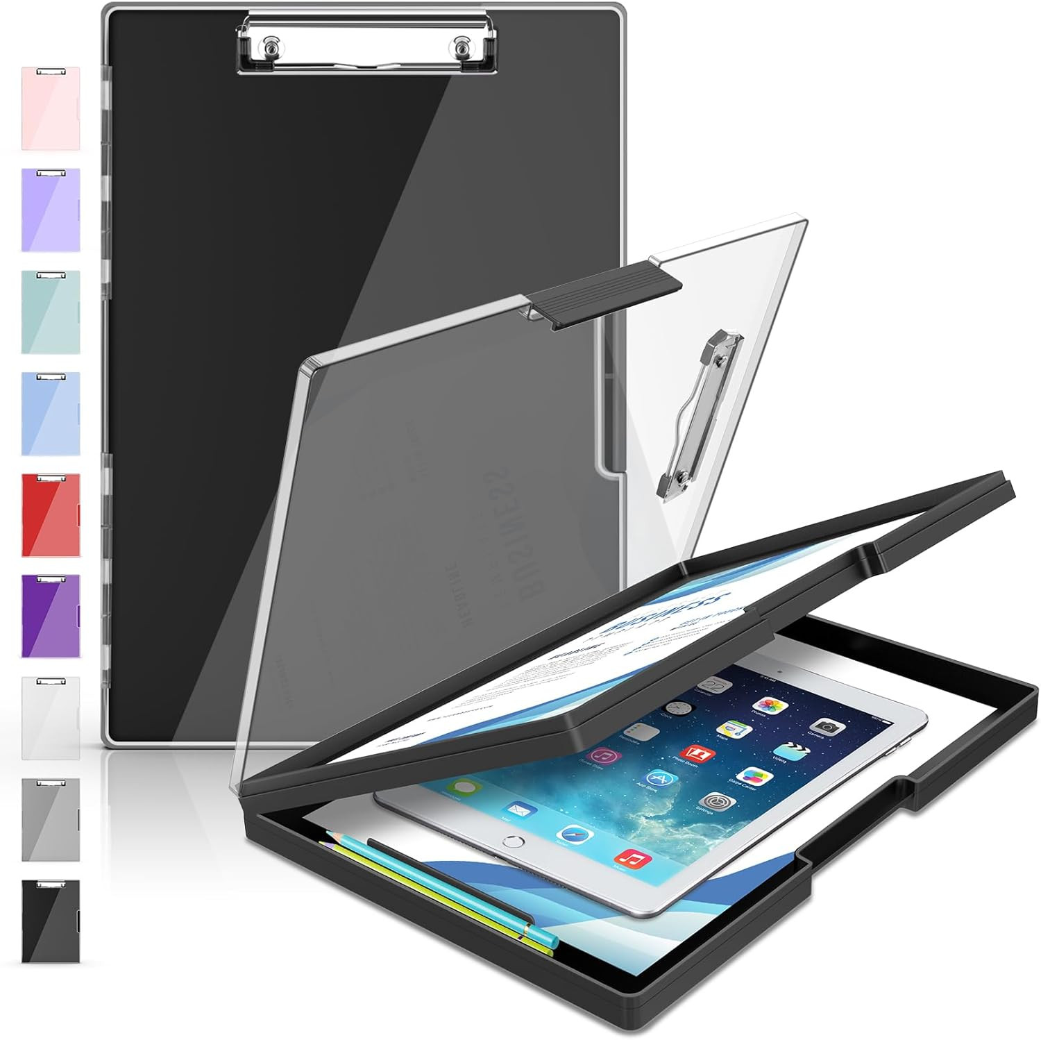 Clipboard with Storage, Heavy Duty Cleaview Clip Boards 8.5X11 with Dual Storage