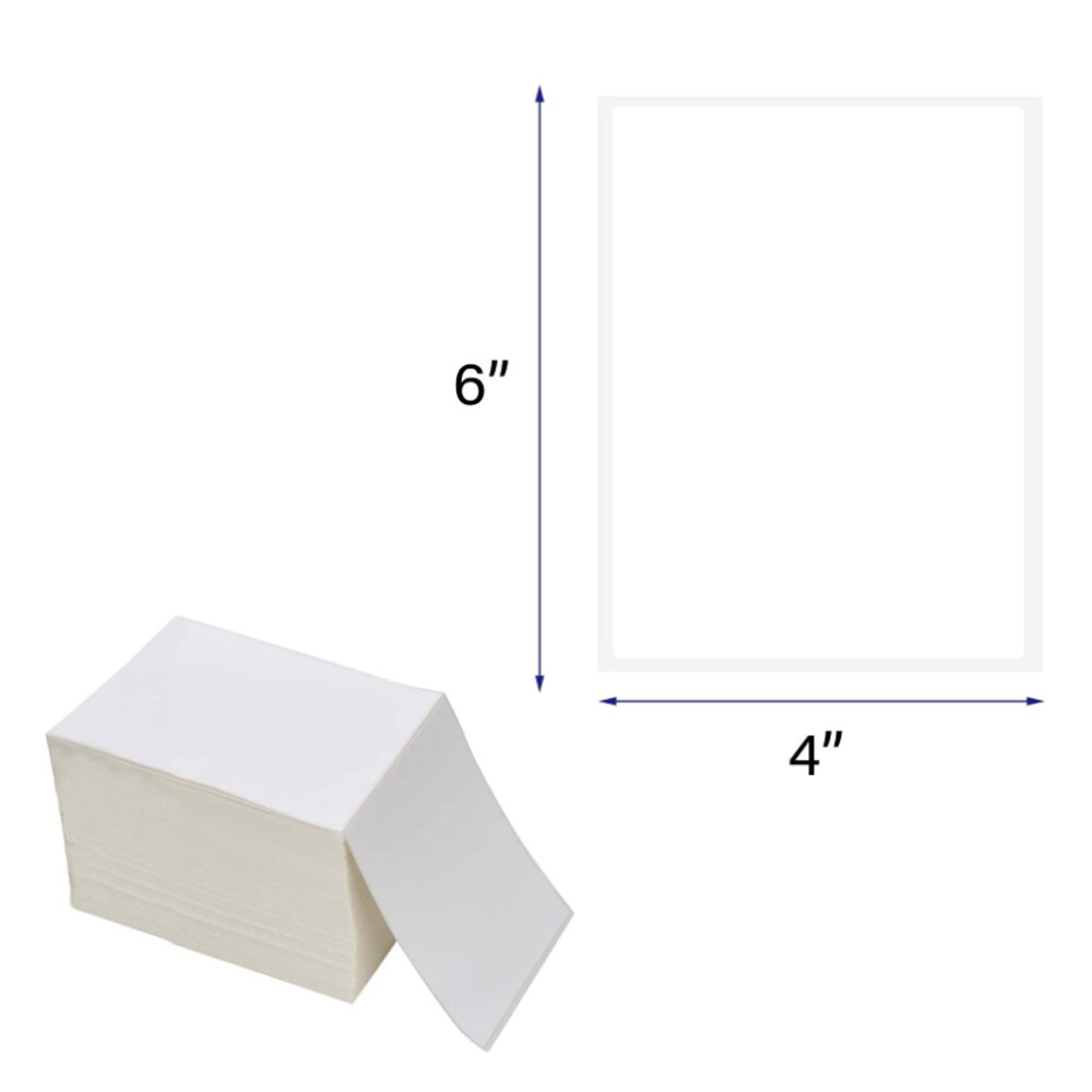 1000 4×6 Fanfold Thermal Labels Direct Shipping Label for Zebra Rollo Printers