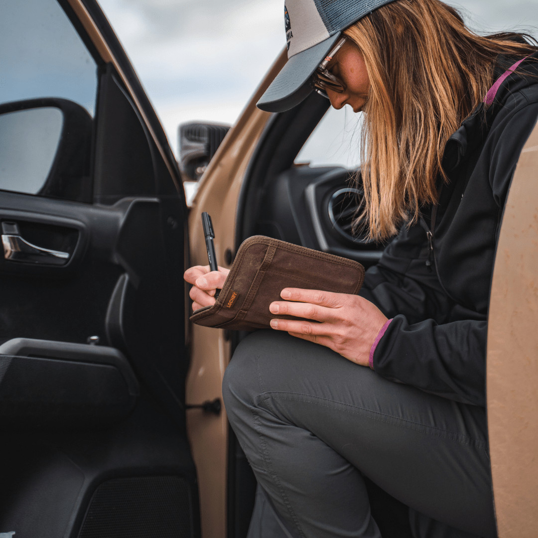LOCHBY Pocket Journal Black Camo | Notebook Cover | Water Resistant Waxed Canvas