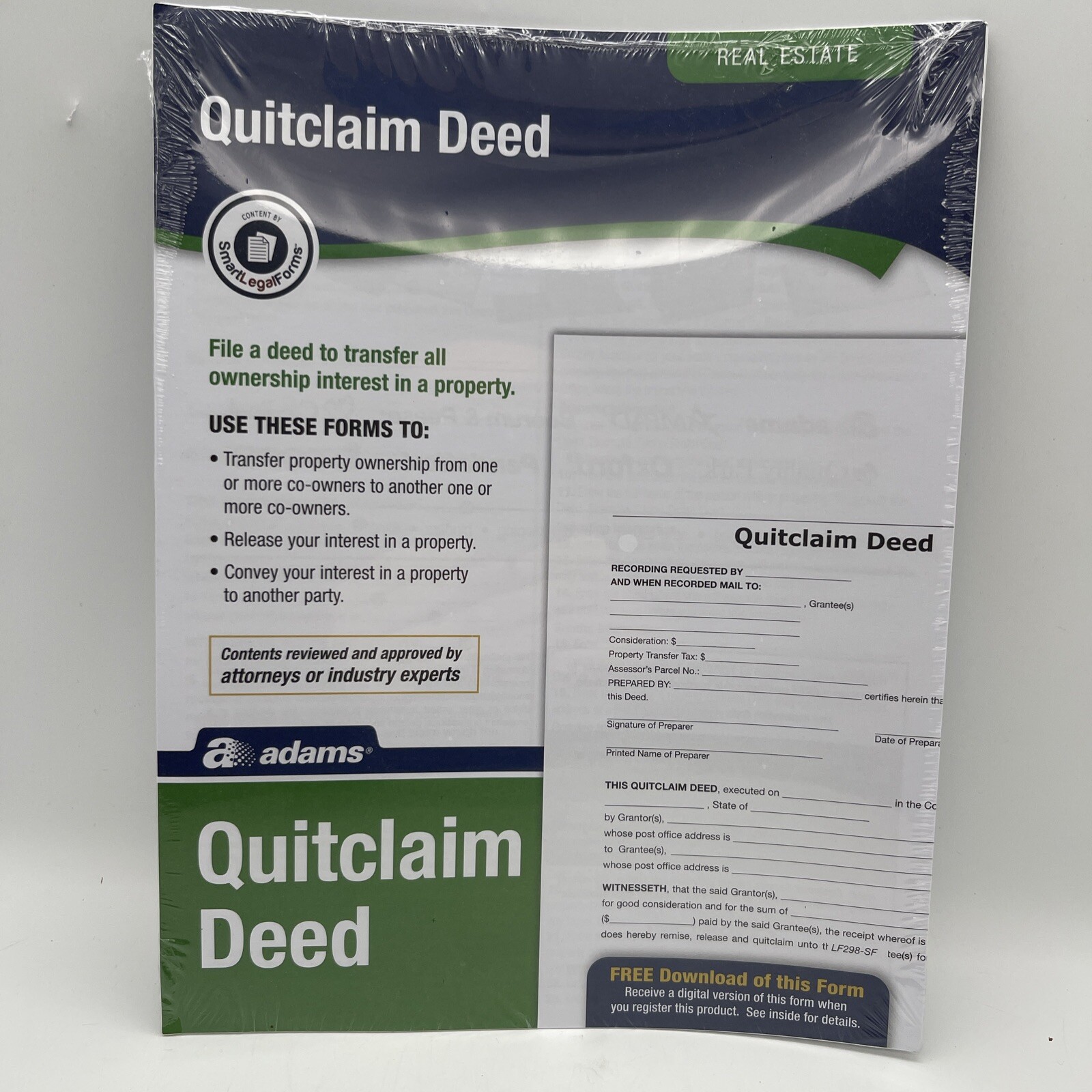 Adams Quitclaim Deed, Forms and Instructions (LF298) , White