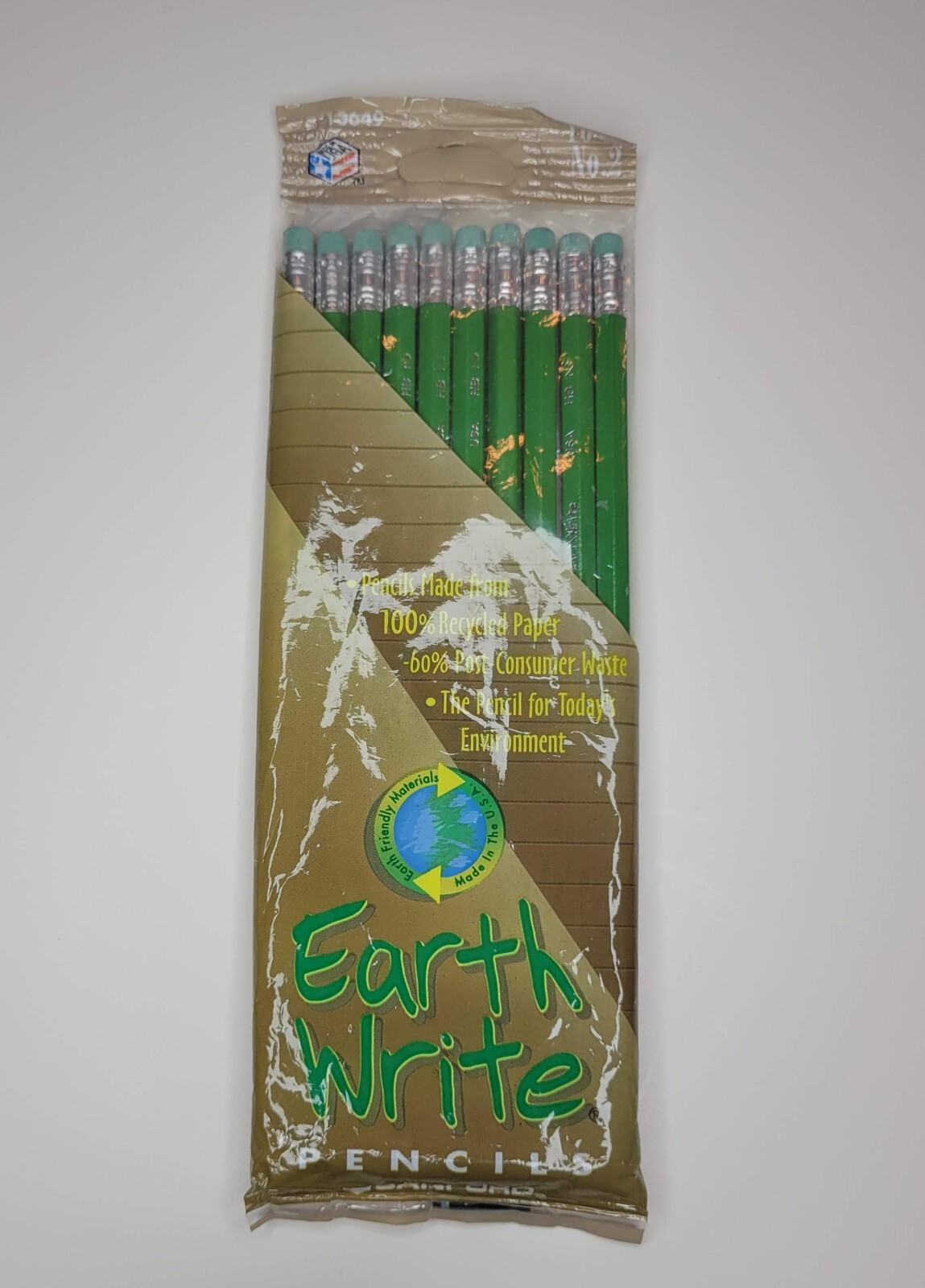 2000 Sanford Earth Write Recycled Pencils No. 2 Vintage #2 New 10 Count