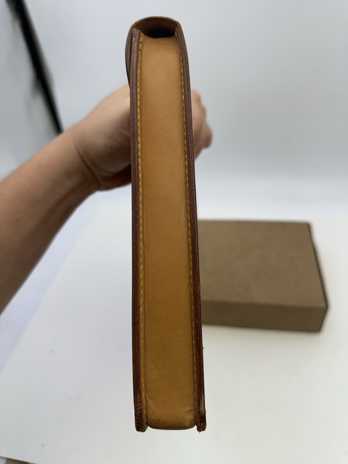 Vintage Haussmann Paris France Leather File Folder Portfolio Central Snap Clasp