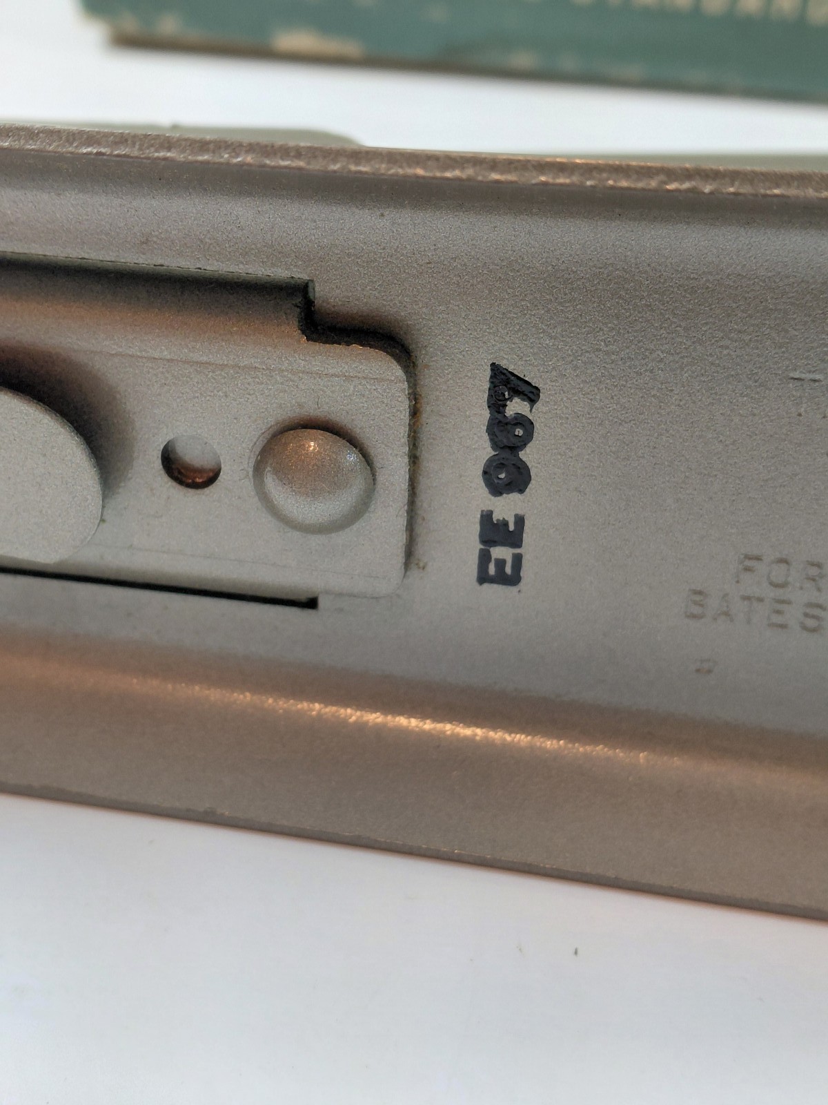 Vintage Bates 56 Desk Stapler Grey with Original Box & Swingline Staples USA