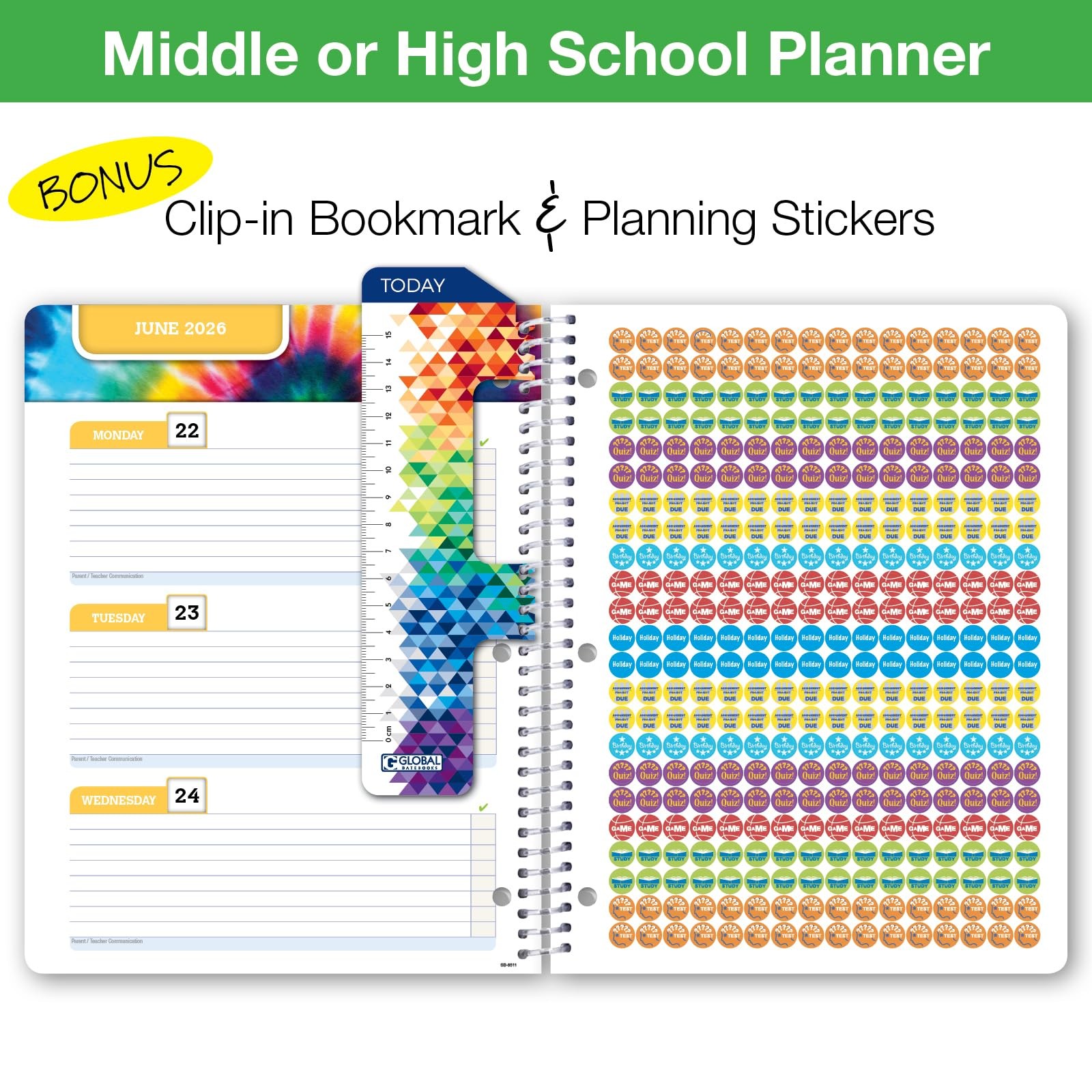 Global Datebooks 2025-2026 Student Planner Middle/High School 8.5×11