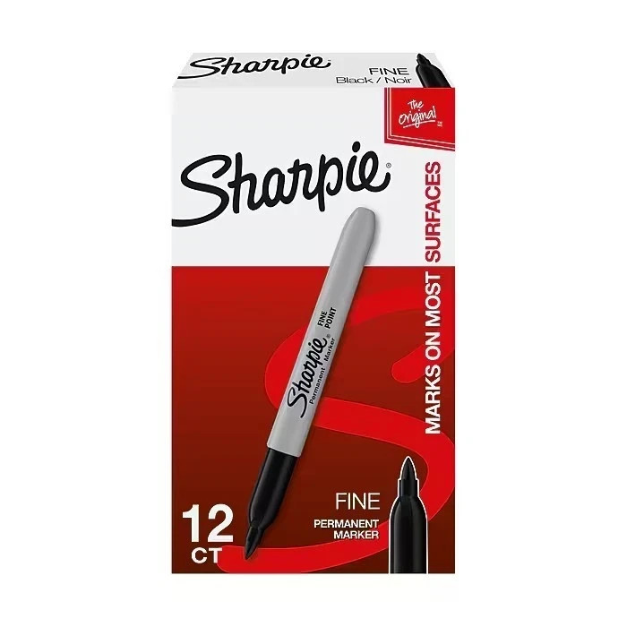 Sharpie Fine Point Permanent Markers *Black*12-Pack** New!*
