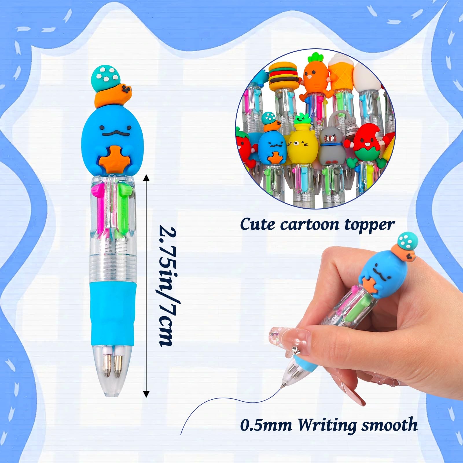 20Pcs Mini Multicolor Pens in One 4-in-1 Cute Pens Bulk for Kids, Fun Kawaii …