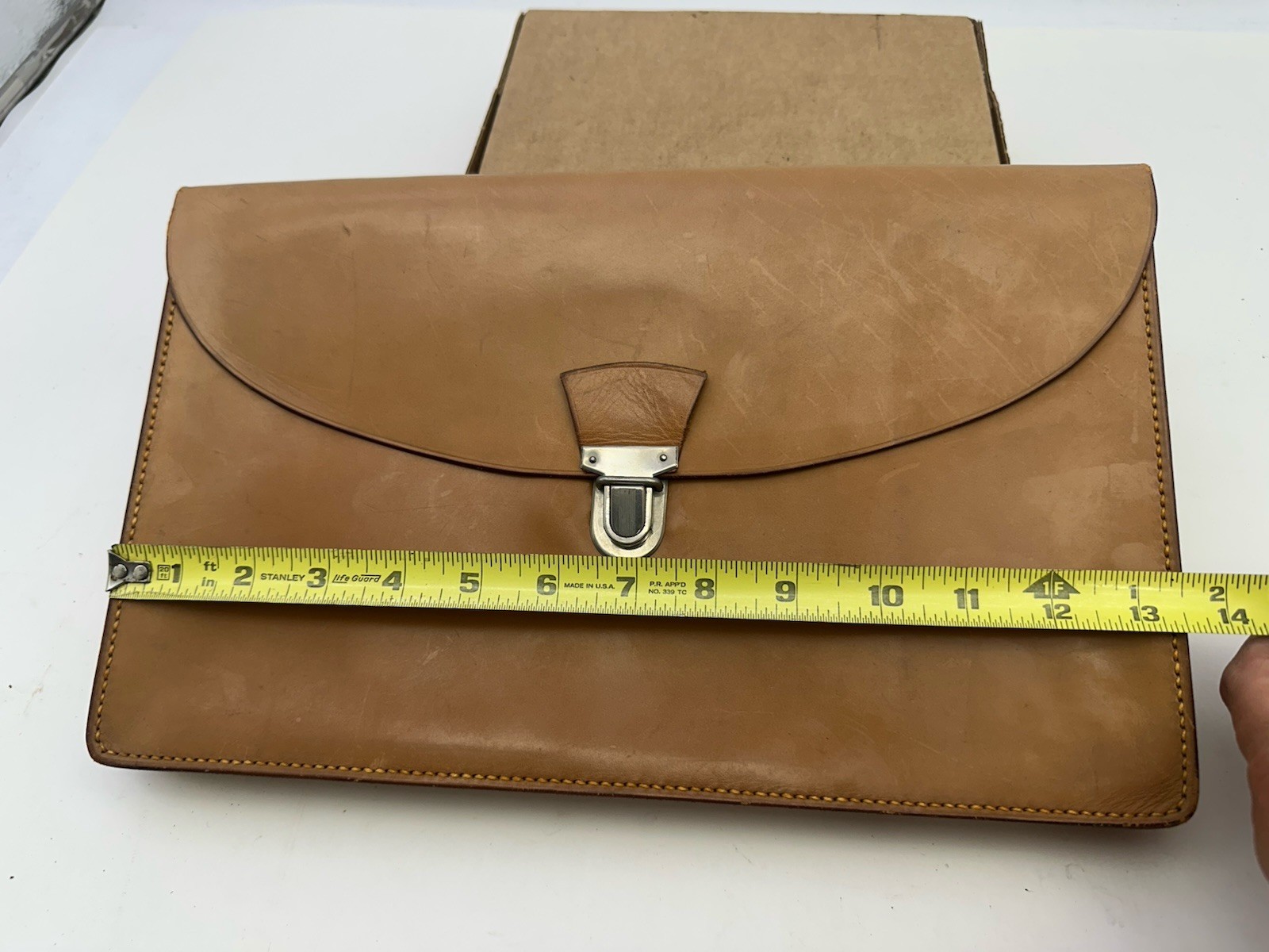 Vintage Haussmann Paris France Leather File Folder Portfolio Central Snap Clasp