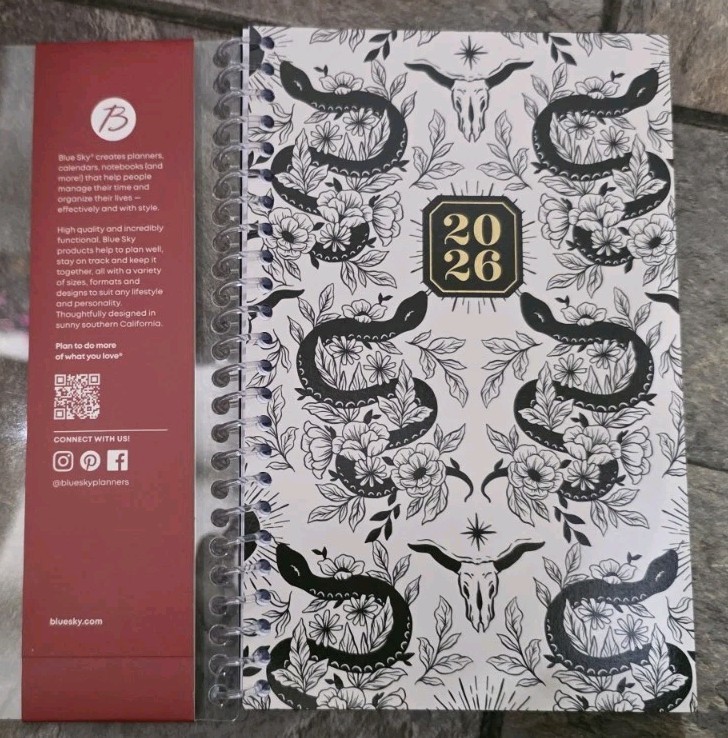 Blue Sky Monthly Weekly Daily Planner W/ Magnetic Bookmark, Oct 2025-Dec 2026