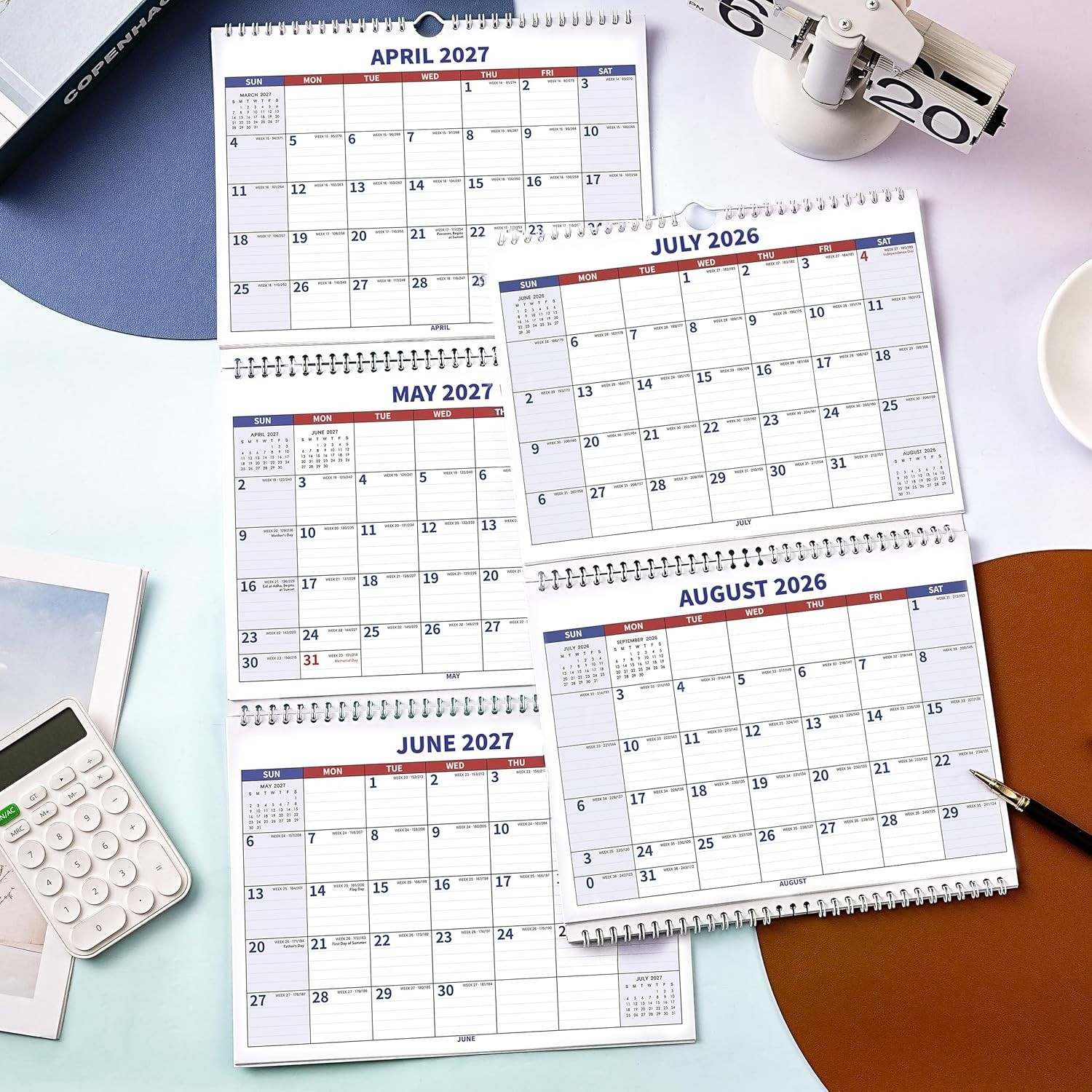 Unicor 2026 Fed Wall Calendar, Qty=2, Individual, Single, Displays 3